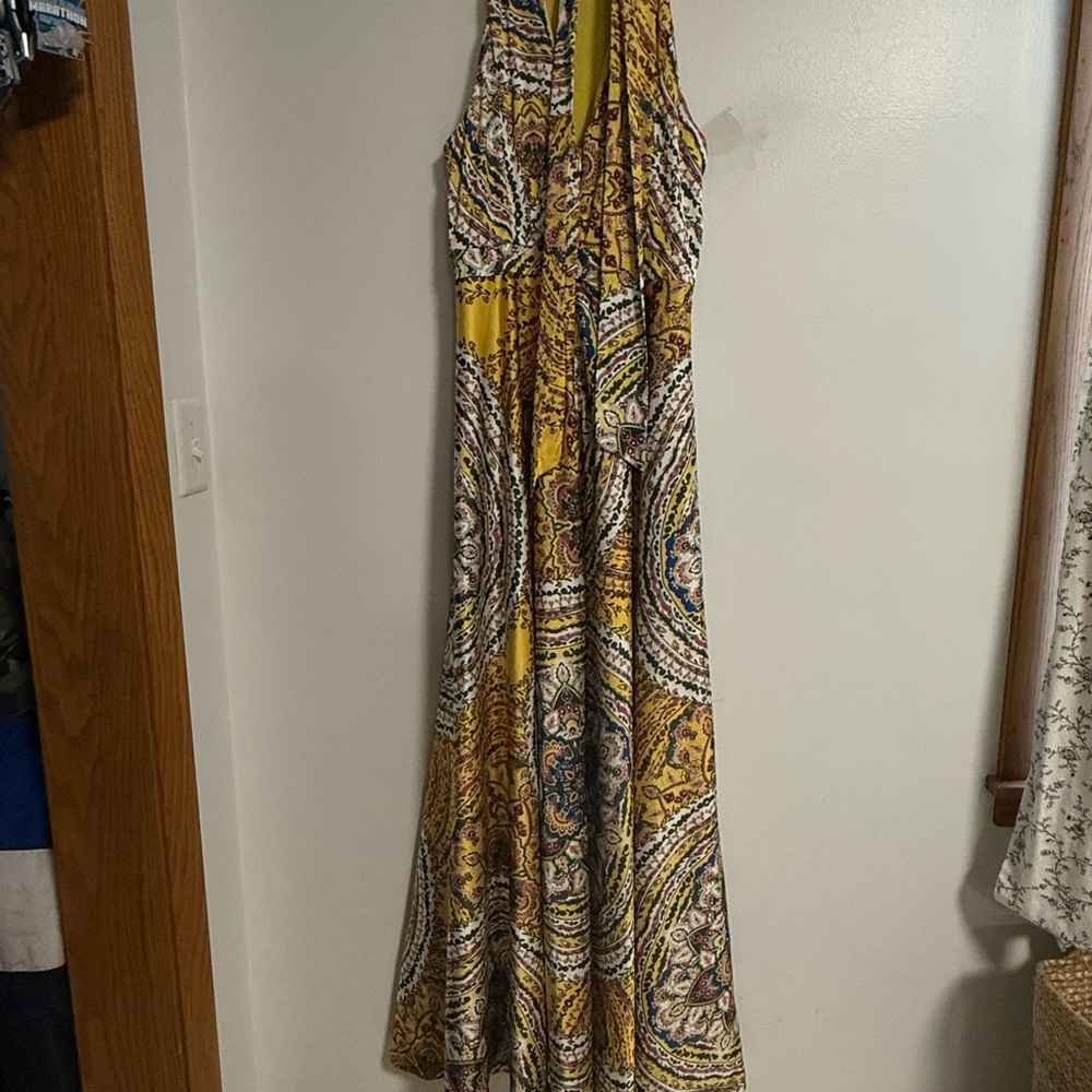 Anthropology x Nicole Miller Yellow Retro Paisley Maxi Dress - Picture 4 of 12